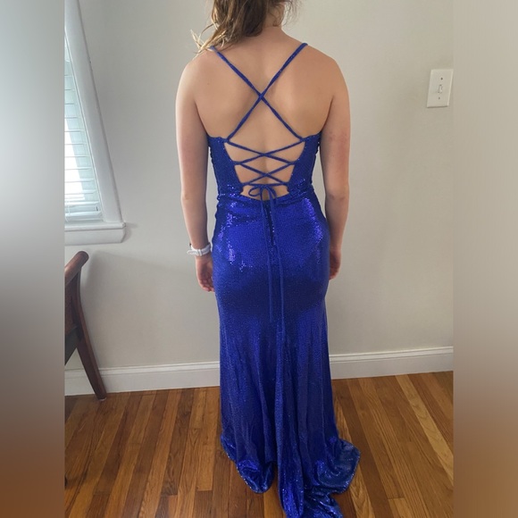 Sparkly Blue Prom Dress - Picture 2 of 6
